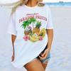 Tropical Papaya Fruit Graphic Tees Cute Y2k Aesthetic Beach T-Shirt Coconut T Shirt Retro Style Women Loose Summer Vacation Top