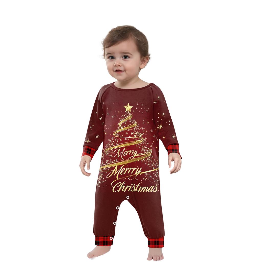 Christmas Prints Family Matching Long Sleeve Tops+Pants Set Family Matching Sets