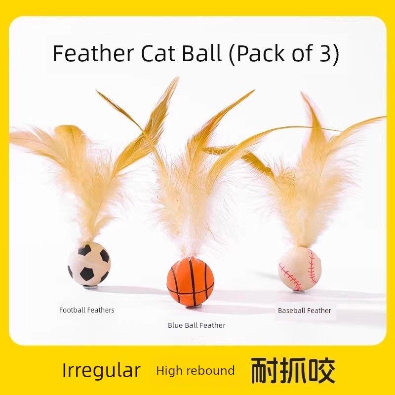 

Tumbler Cat Toy Self-Hi Relieving Stuffy Handy Gadget Feather Cat Teaser Bite-Resistant Ball Consumes Physical Strength Cat Pet Supplies Feather cat ball [sports three]]