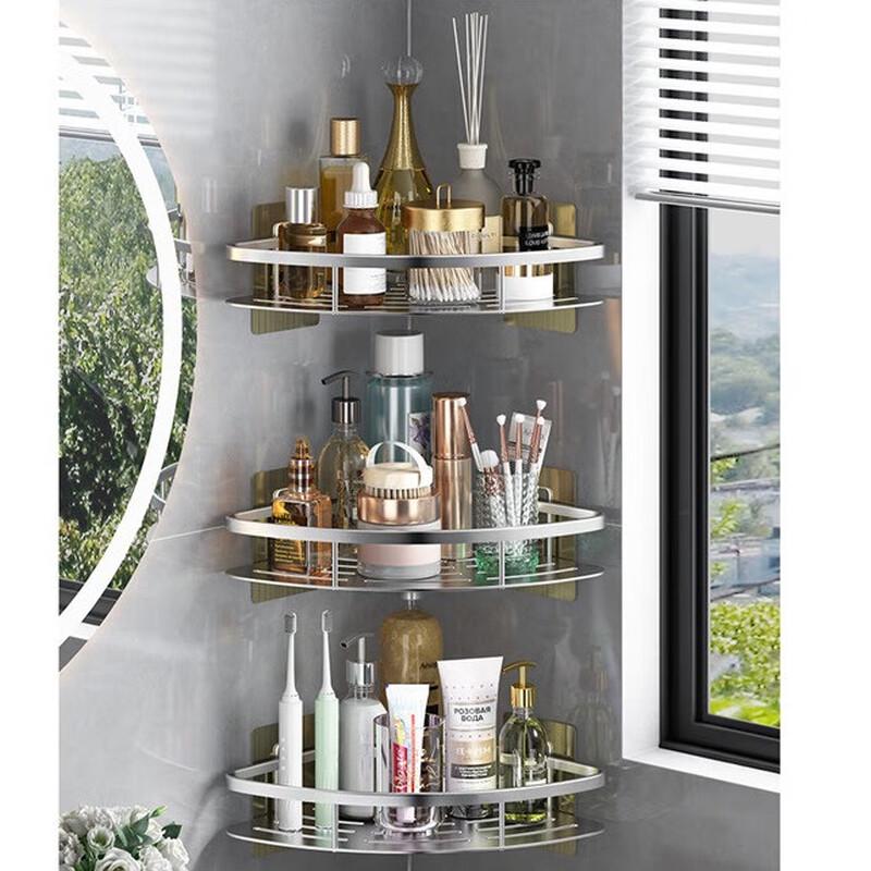 Xuan Yong Punch-Free Space Aluminum 3-Tier Corner Shelf