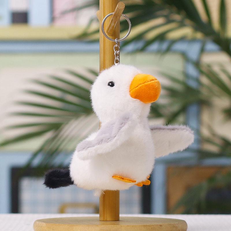 Portachiavi Uccello Peluche Gabbiano Piccolo Carino Regalo Per Amanti degli Animali
