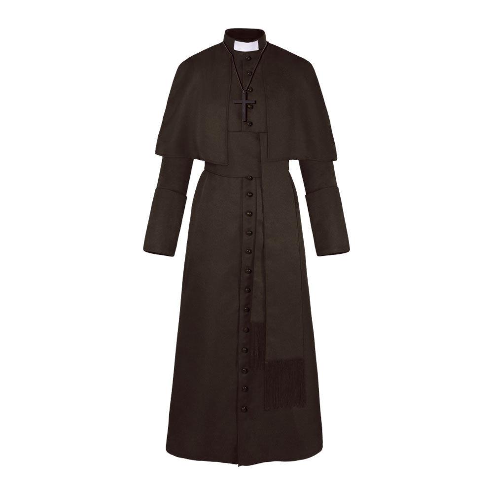 Halloween Unifarbene Priester Kostüm cos Kleidung Halloween Priester Mittelalter Retro cosplay Kleidung