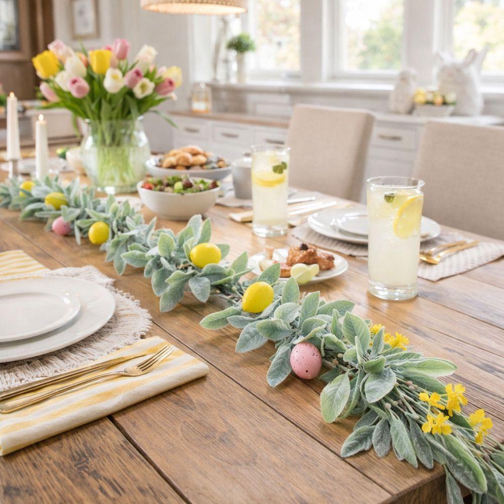 Handgefertigte Ostereier-Girlande Realistische Frühlingsranken-Girlande Wandbehang für Innenräume