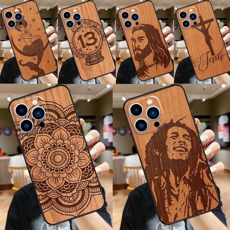 Buddha Jesus Guadalupe Wood For OPPO Reno 14F 13F 12F 11F 10 11 12 13 14 Pro 7 8 Lite 8T OPPO Find X5 X6 X8 X9 Pro Case