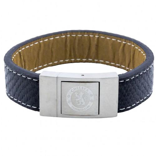 Chelsea FC Pulseira costurada em couro One Size azul