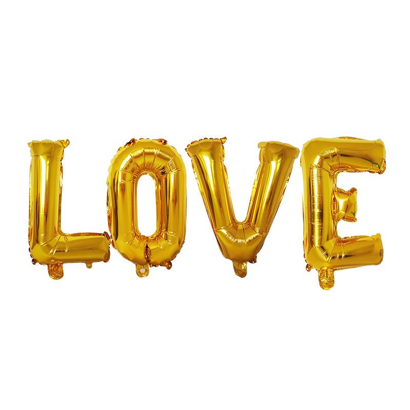 50pcs Letter Balloon Aluminum Foil 50 Cm Bright Gold Silver Aluminum Film Letter Balloon
