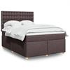 Exclusive House - Slatted Bed Base with Mattress Dark Brown 140x190 Cm