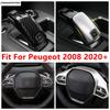 Gear Shift Knob Head Handle / Steering Wheel Frame Decoration Cover Trim ABS Interior Accessories For Peugeot 2008  -