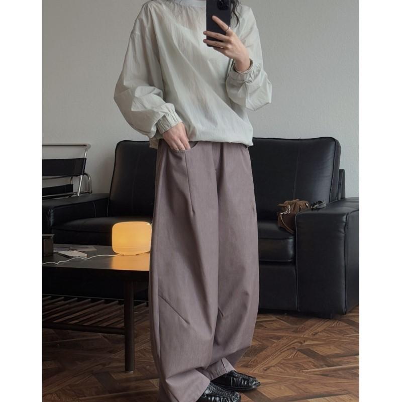Johnature Japanese Retro Balloon Silhouette Pants Women Spring Summer Breathable Casual Full Length Pants
