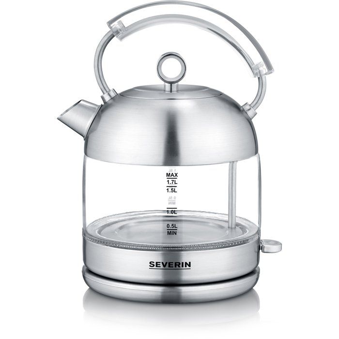 Bouilloire en verre rétro - SEVERIN - WK3459 - 1,7 L - 2400 W - Chauffe rapide - Inox