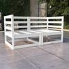 vidaXL Garden Sofa 2-Seater White Solid Wood Pine
