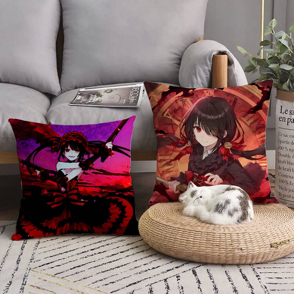 T-Tokisaki Kurumi Pillow Case Home Decor Throw For Sofa Bed Car Room Decor Gift Idea