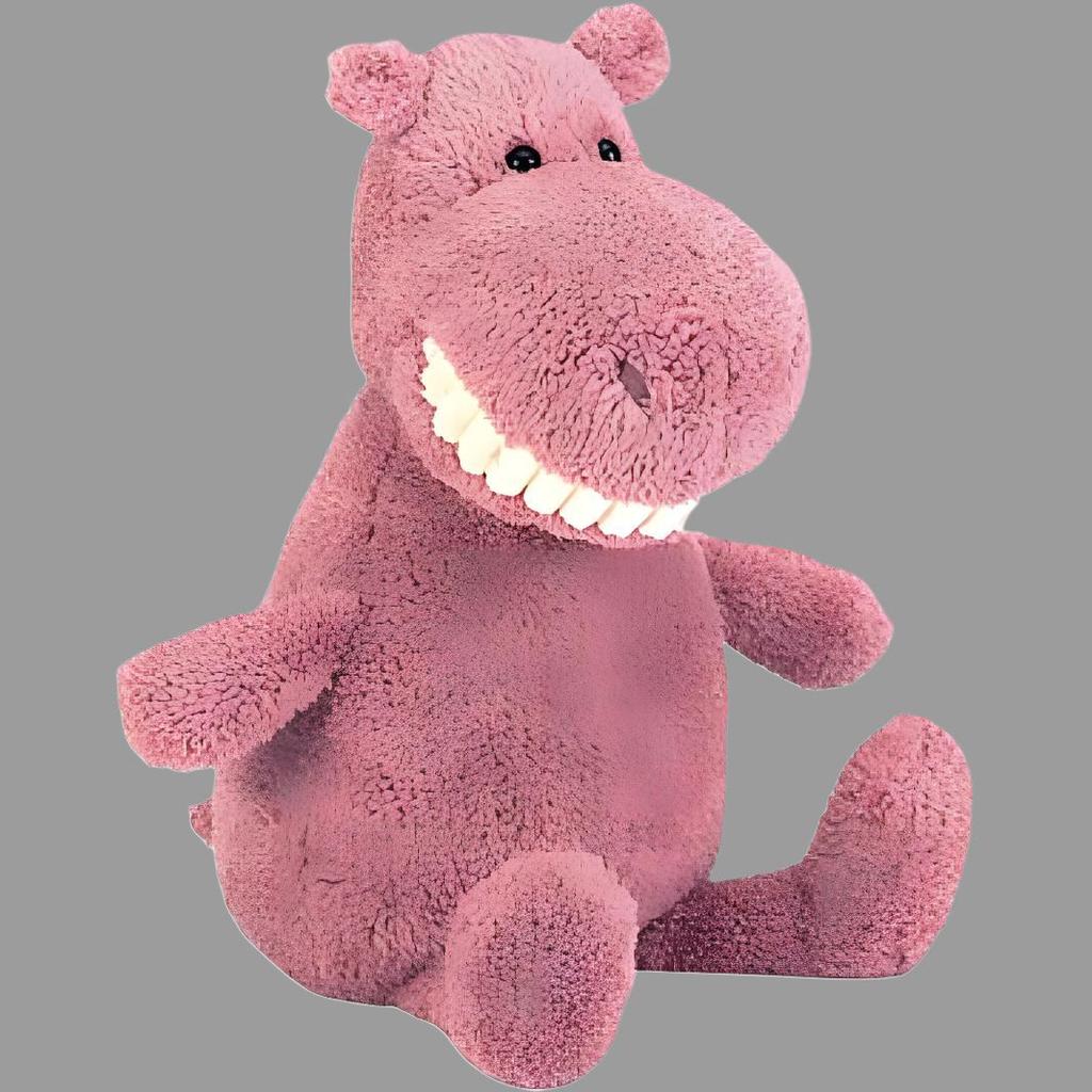 JELLYCAT Grinning Hippo, Big Grin With Big Teeth Dolls Plush Doll Standing Height 36cm