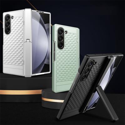 Luxury Matte Hinge Protection Stand Armor Case for Samsung Galaxy Z Fold 7 6 Shockproof Cover with Screen Glass Film