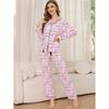 European and American Striped Cardigan Pajama Set - Women's Two-Piece Long Sleeve Top and Pants for Autumn and Winter