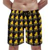 Summer New 3D Printed Cute Animal Yellow Duck Men's Children's Beach Shorts, Fun Street Style Swimming Trunkslvn