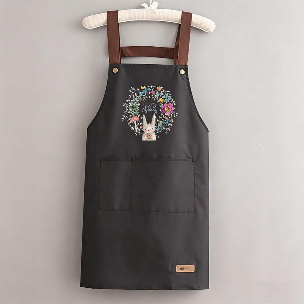 Waterproof Stain-Resistant Kitchen Apron with Simple Print