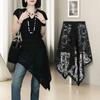 Asymmetric Lace Underskirt Slips Irregular Mesh Underskirt Slips Dress  Summer