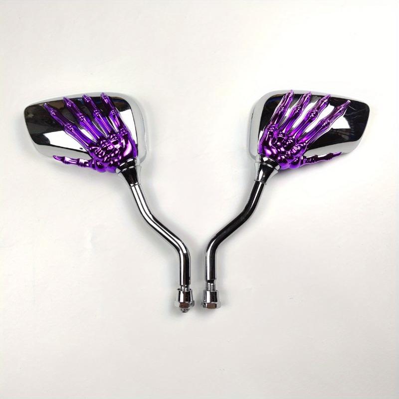 2Pcs (Left & Right) Universal Bicycle Rear Mirror Chrome Motorbike Skeleton Skull Hand Claw Rearview Scooter Mirror