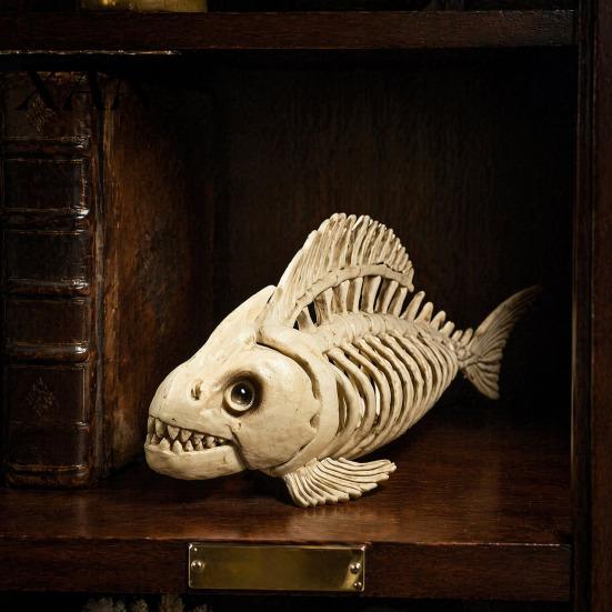 Durable Halloween Skeleton Decor Animal Skeleton, Realistic Fish Bird Spider Snake Cat Creepy Party Props Model for Party, Haunted House, Graveyard