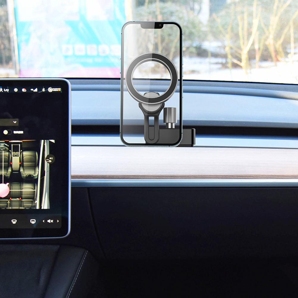 Navigation Car Holder 6-Claw Dashboard Panel Base Phone Bracket For Tesla Model 3 Model Y 4.0-7.2 Inch Mobile Phone Holder