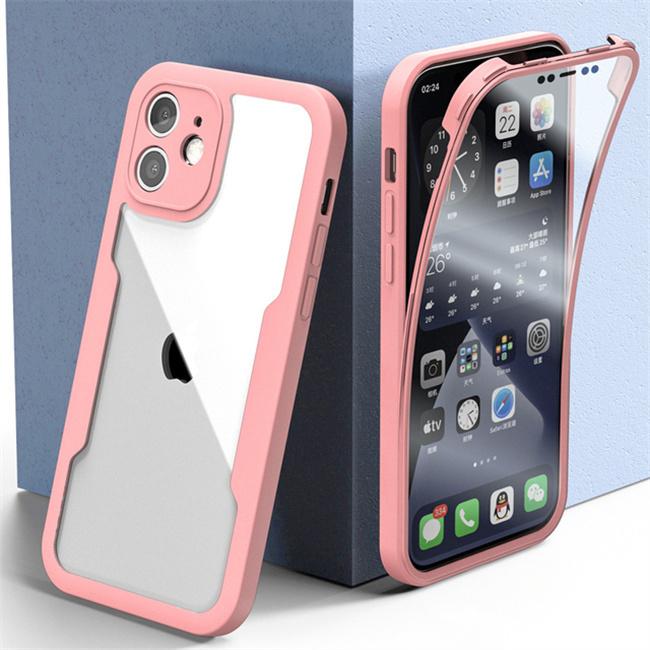 360 Full Body Protection Shockproof Phone Case For iPhone 16 15 14 11 12 13 Pro Max Mini 15 16 Plus Soft Silicone Luxury Cover