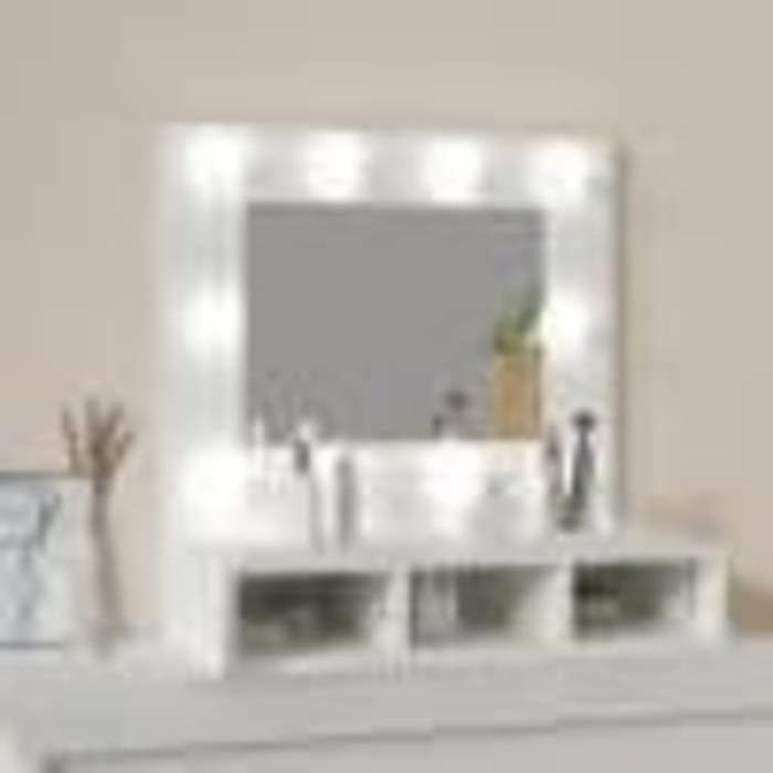 VidaXL Armoire à Miroir avec LED Armoire Murale Armoire de Salle de Bain Meuble de Rangement Armoire de Rangement Blanc 808882