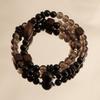 New Chinese Double Circle Tea Crystal Obsidian Sandalwood Coconut Shell Spacer Zen Bracelet Bracelet Douyin Explosion Wholesale