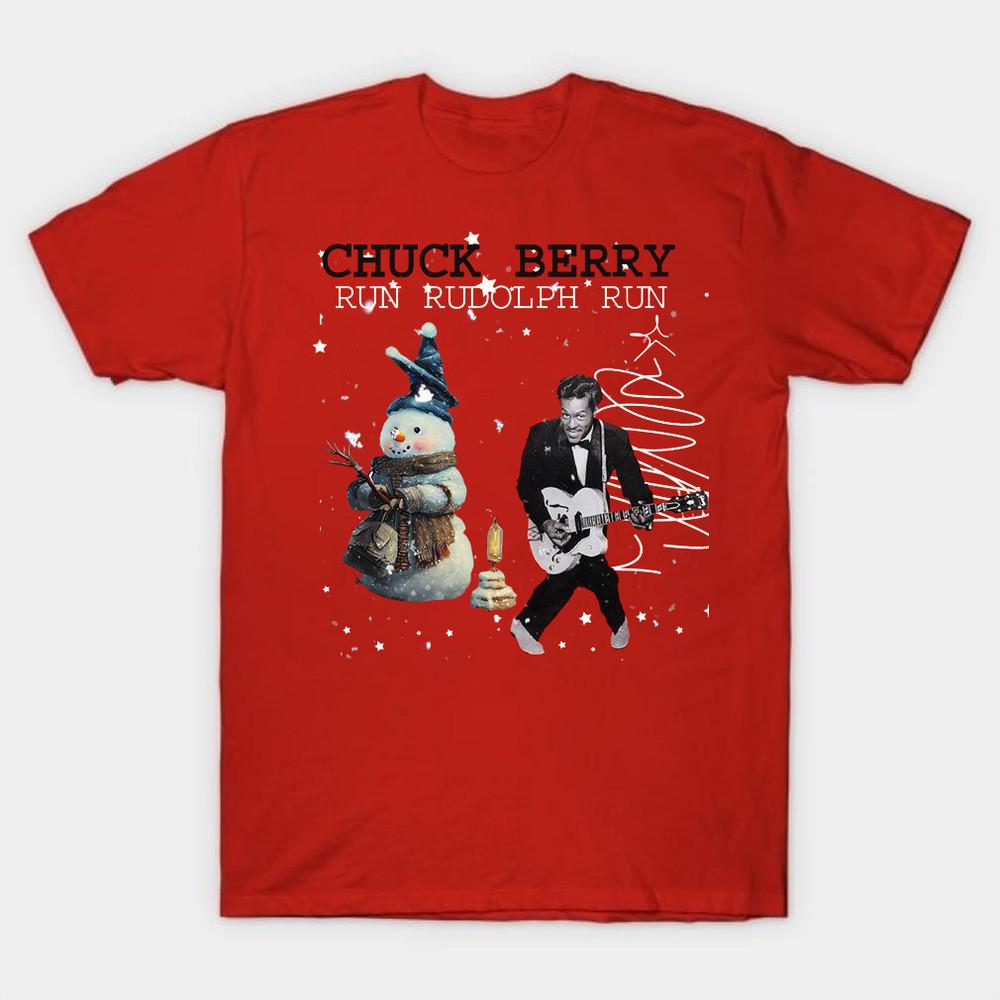 Chuck Berry Happy Christmas Holiday Red T-Shirt Cotton Unisex Unisex T-Shirt XXL