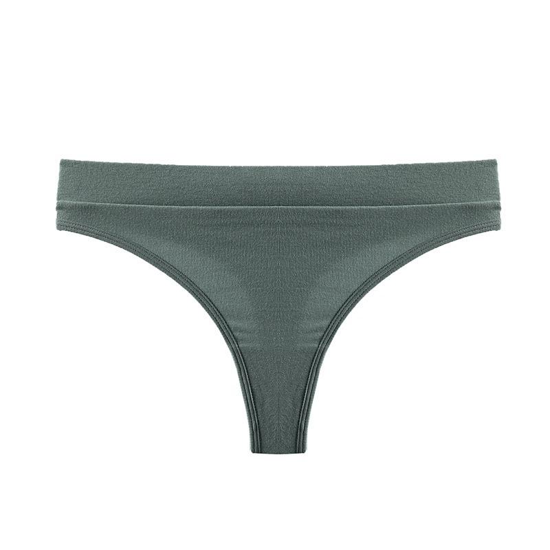 Hose Hoher Schritt Gerippte Baumwolle Sexy Atmungsaktiv Damen Fitness Sport Tanga