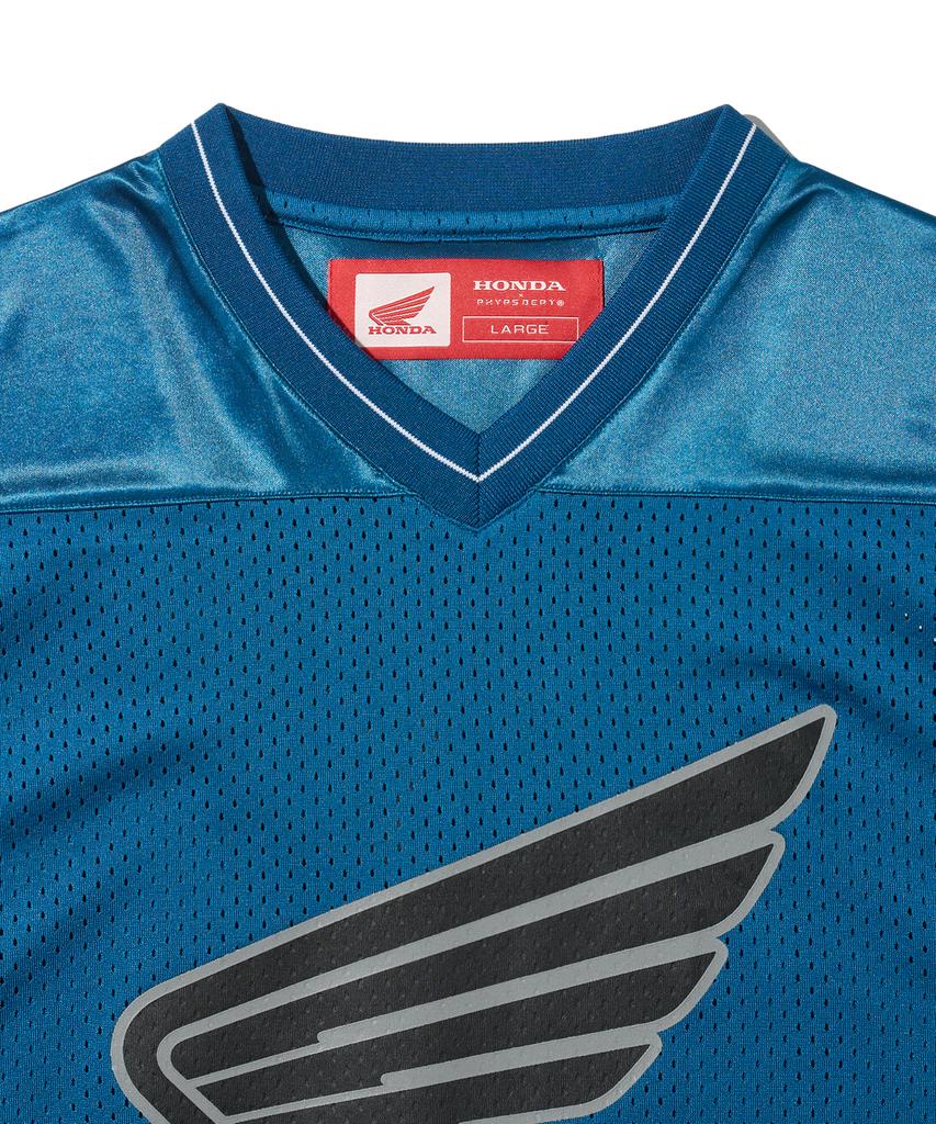 PHYPS MOTORCYCLE Original Wing Logo Mesh T-Shirt Blue Green