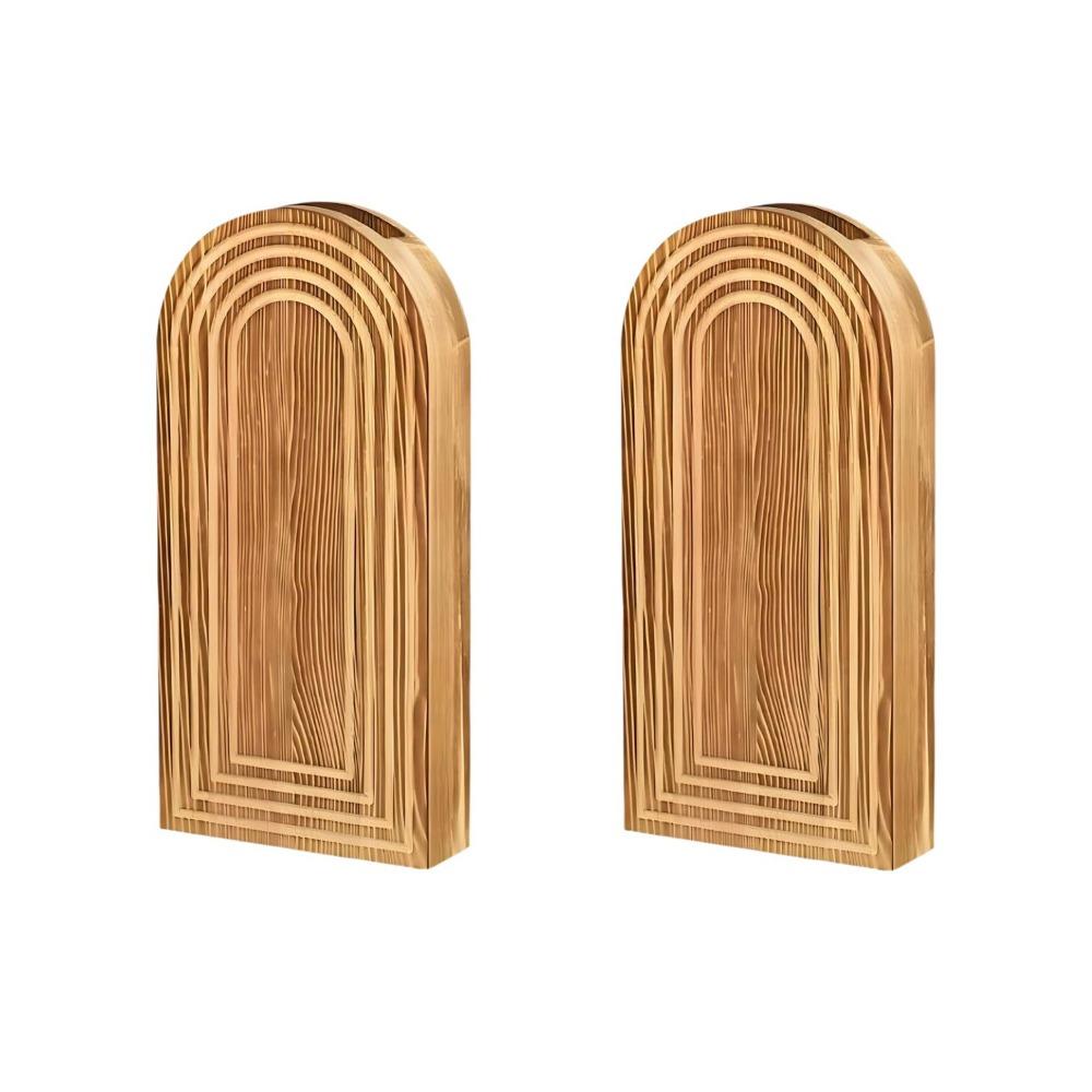 2PCS Boho Style Wooden Wall Planter Decorative Wall Flower Pot Hanging Flower Vase Home Decor