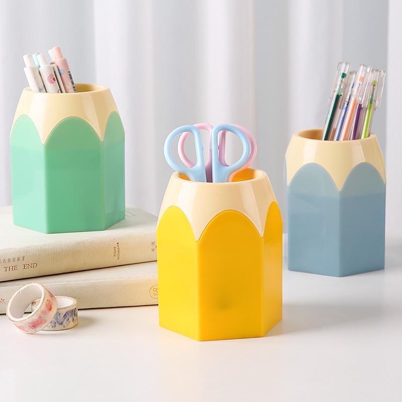 Large Capacity Dustproof Creative Pen Holder for Desk Storage