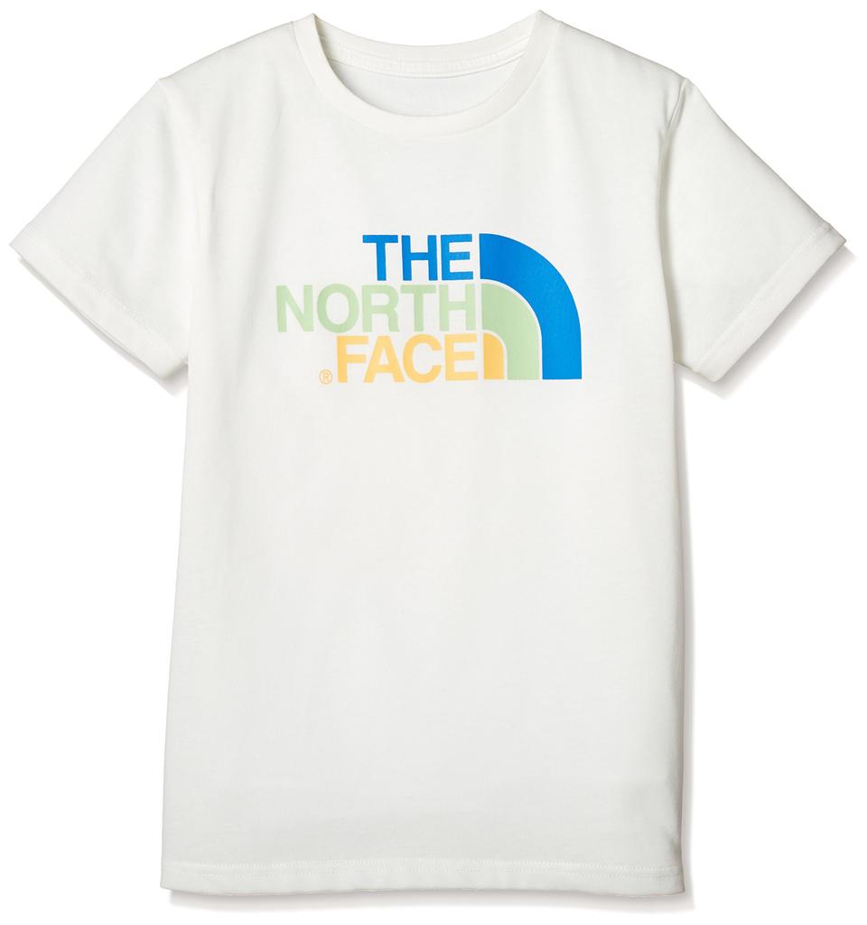 The North Face Short Sleeve Colorful Logo Size 110 to Japanese size Tee, S/S, Boys' (Unisex), White, (equivalent 110)