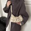 Pleated Y2k Shoulder Bag Hobo Bag Spicy Girl Handbag Vintage Buckle Underarm Bag  Women