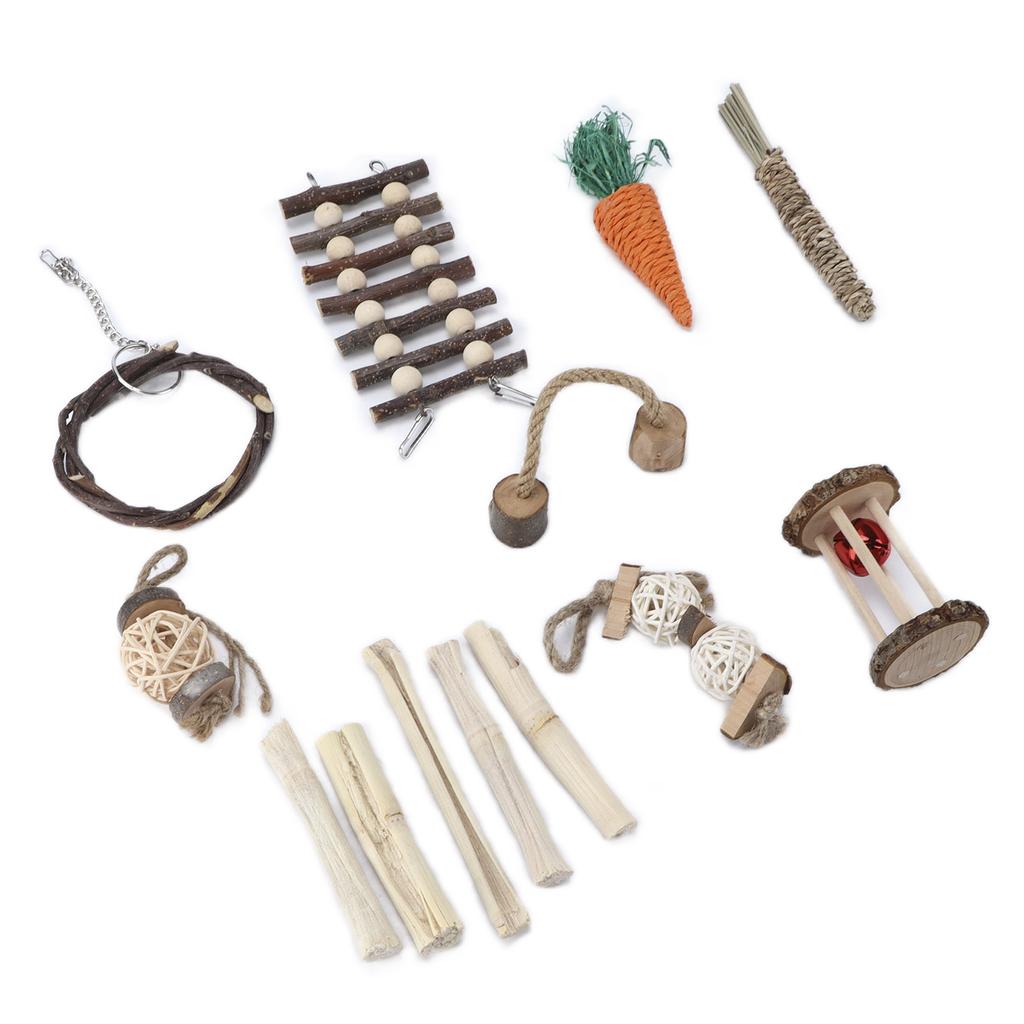 Little Pets Chew Toy Set Safe Non Toxic Relieve Stress Pet Molar Toys for Hamsters Guinea Pigs