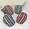Ethnic fashion color matching striped cashew flower beret street travel with face small front hat