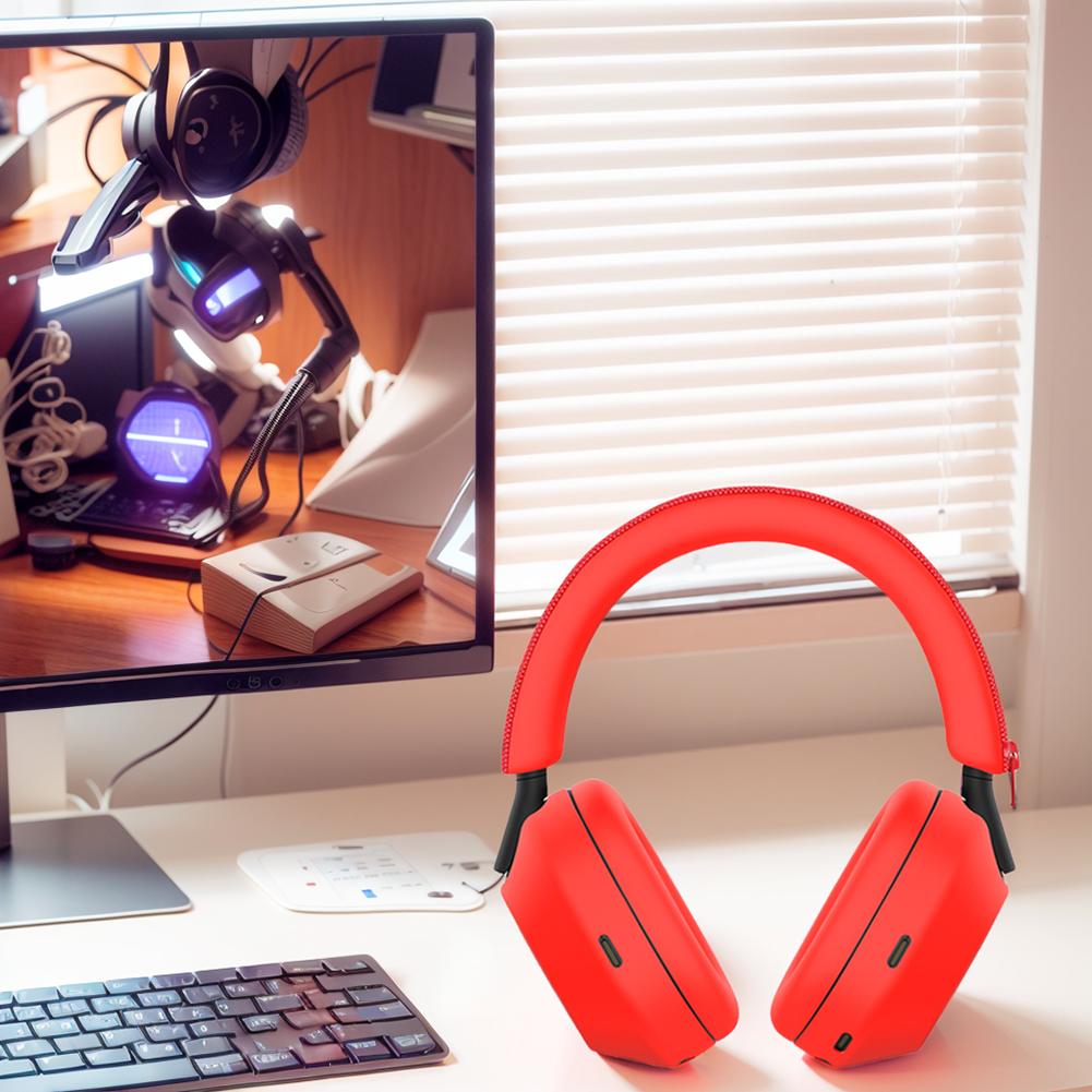 Headphone Case Headphone Protective Case Silicone Earphone Protector Soft Earpad Covers for Sony WH-1000XM5 Headphones
