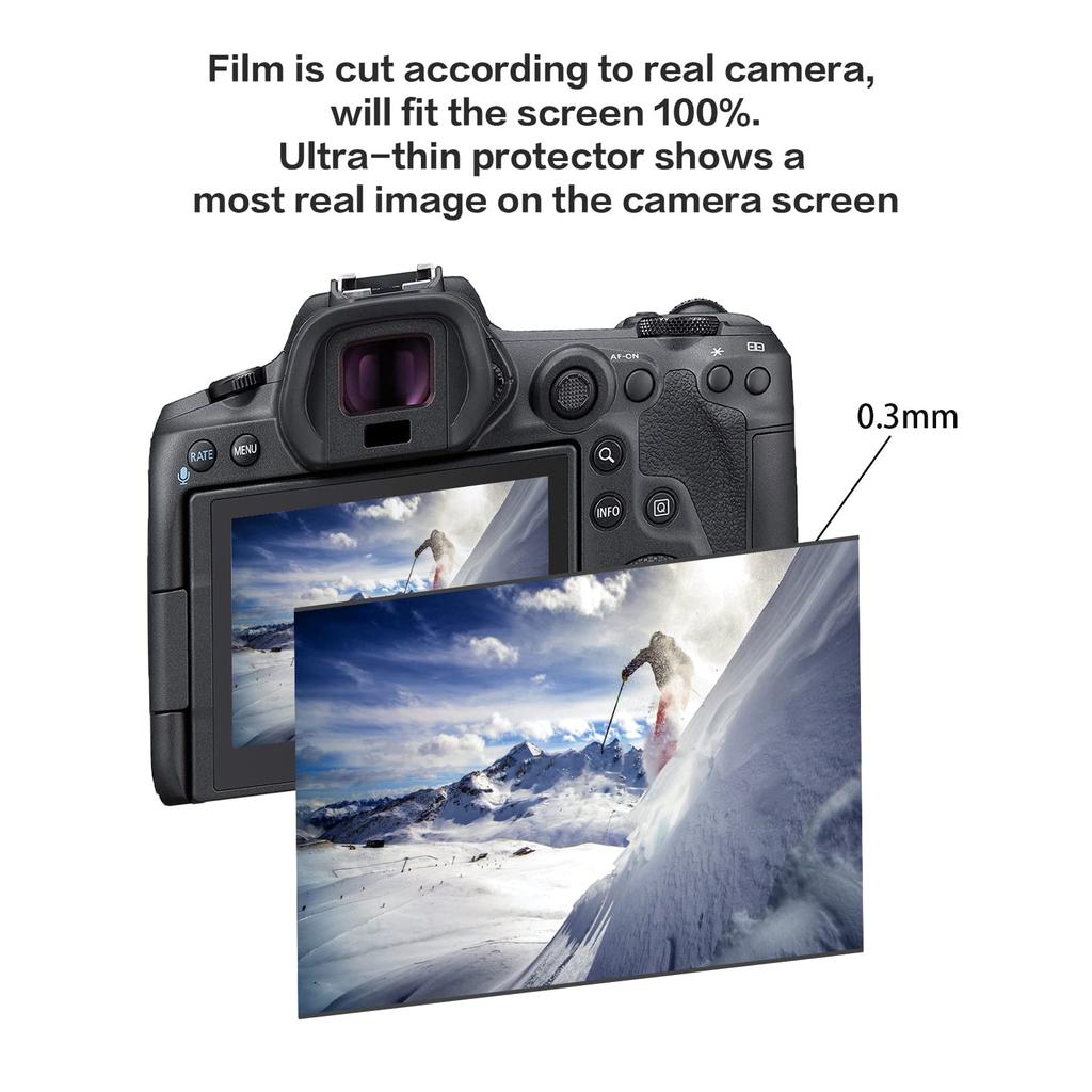 Rieibi Canon EOS R7 Screen EOS R7 Screen Canon EOS Screen EOS R6 Tempered Glass Screen EOS R7 Tempered Glass Screen 9H Impact Fingerprint Resistant