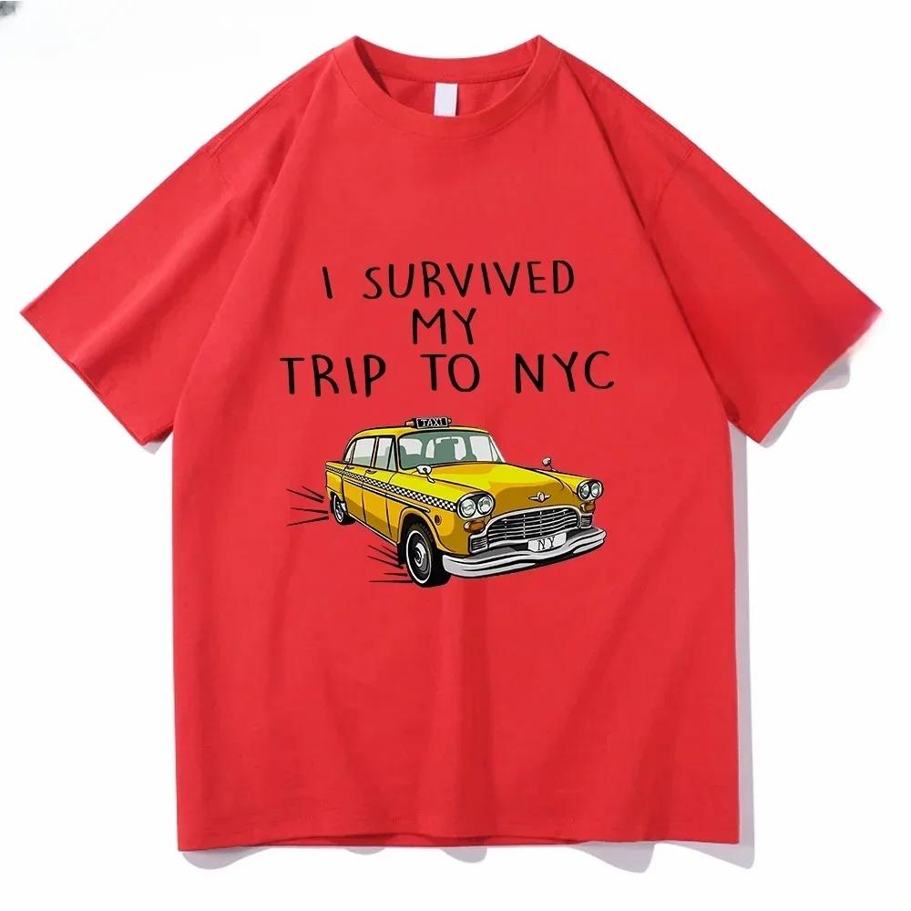 

Мужская футболка Tom Same Style I Survived My Trip To NYC с принтом, повседневная хлопковая футболка, унисекс, модная футболка Telekinesis S бежевый