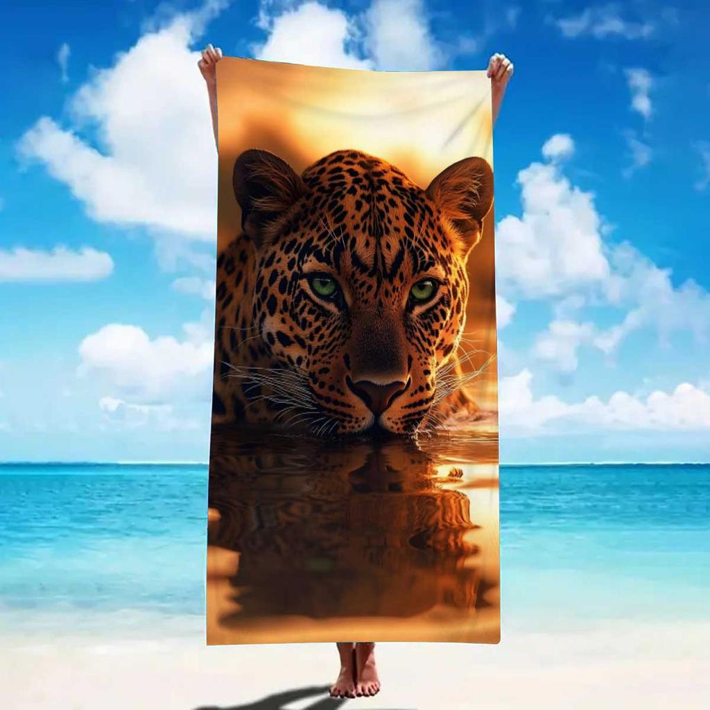 Cartoon Marine Creature Pattern Microfiber Beach Towel Quick Dry Lightweight Absorbent Towel for Beach Swimming Camping Outdoor