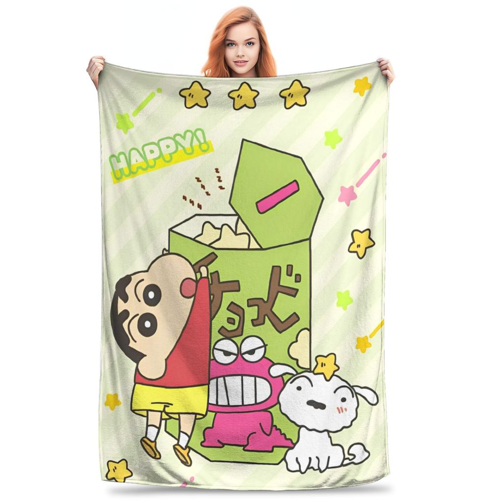 Crayon Shin-chans Cartoon Anime Print Blanket For Men Women Cozy Soft  Throw Blankets for Sofa 50x60 Inches Multi-size