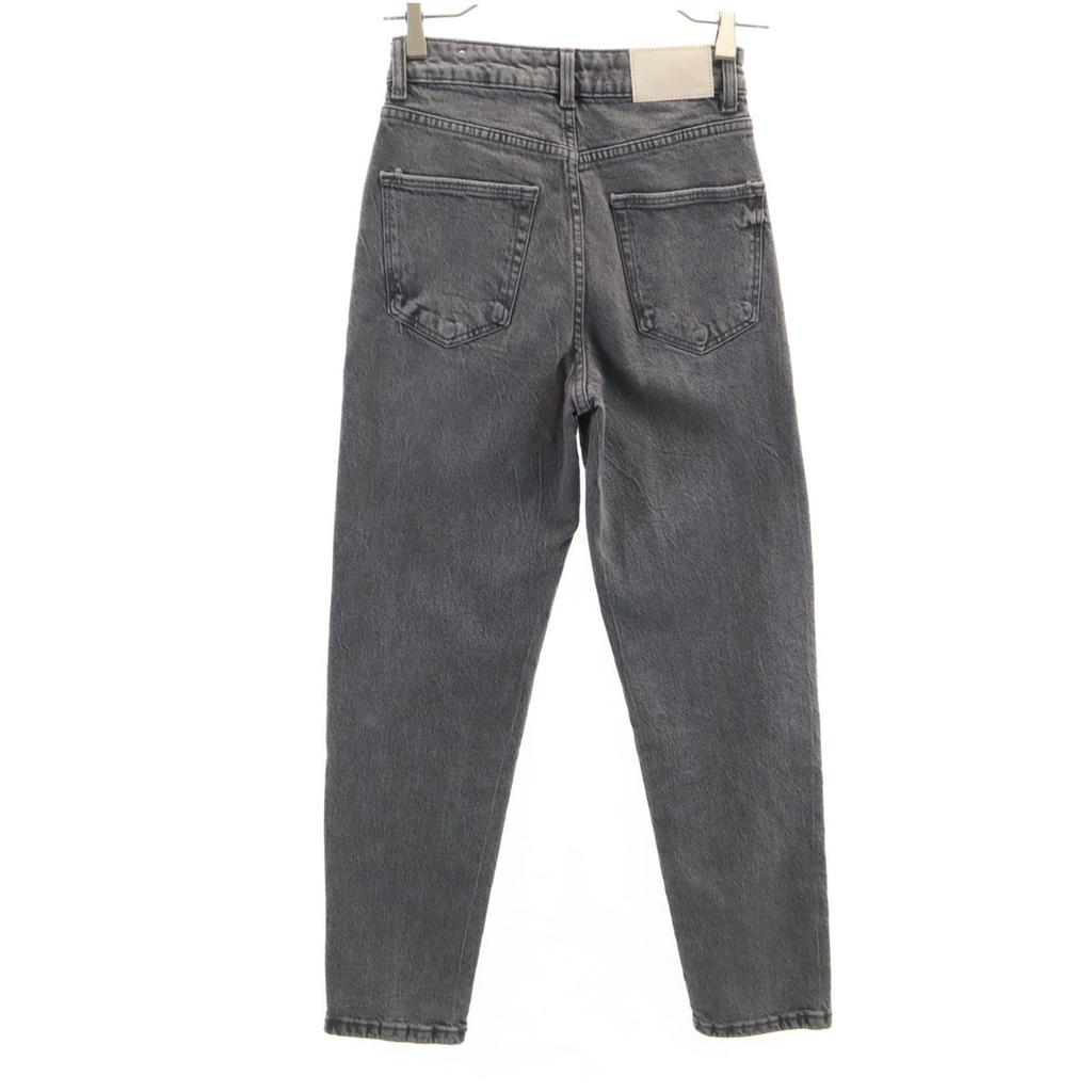 Unused ZARA Tapered Denim Pants 32 Gray Jeans Women Used