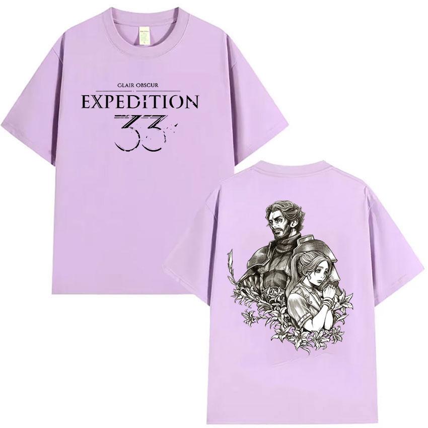 Esquie Game Clair Obscur Expedition 33 Print T Shirt Men Women Classic Cosplay Short Sleeve Tshirt 100 Cotton Tees Streetwear