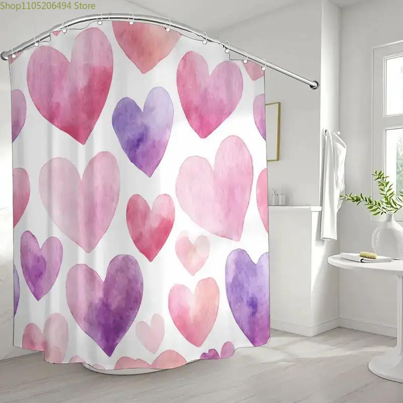 1pc Bathroom Shower Curtain, Wedding Anniversary Celebration, Valentine's Day Shower Curtain, Includes 12 Hooks, 70.87*70.87in