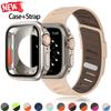 Two Tone Strap+Full Cover Case For Iwatch S11 10 9 8 7 Adjustable Sport Band Anti-scratch Bumper For Apple Watch 44 45 46 41MM