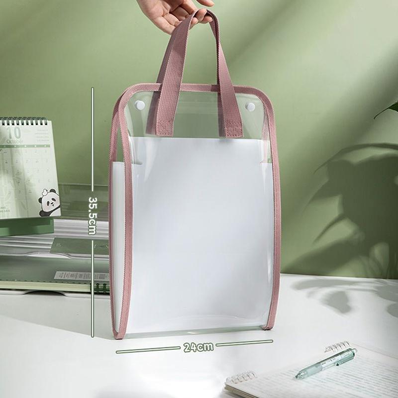 Expandable File Storage Pocket With Built-In Organizer Large Capacity Portable Transparent Waterproof Tote Folder
