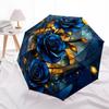 1pc Stained Glass Roses Automatic Open/Close Umbrella Compact Folding Umbrella, All-Season Portable Umbrella for Women/Men F1124089