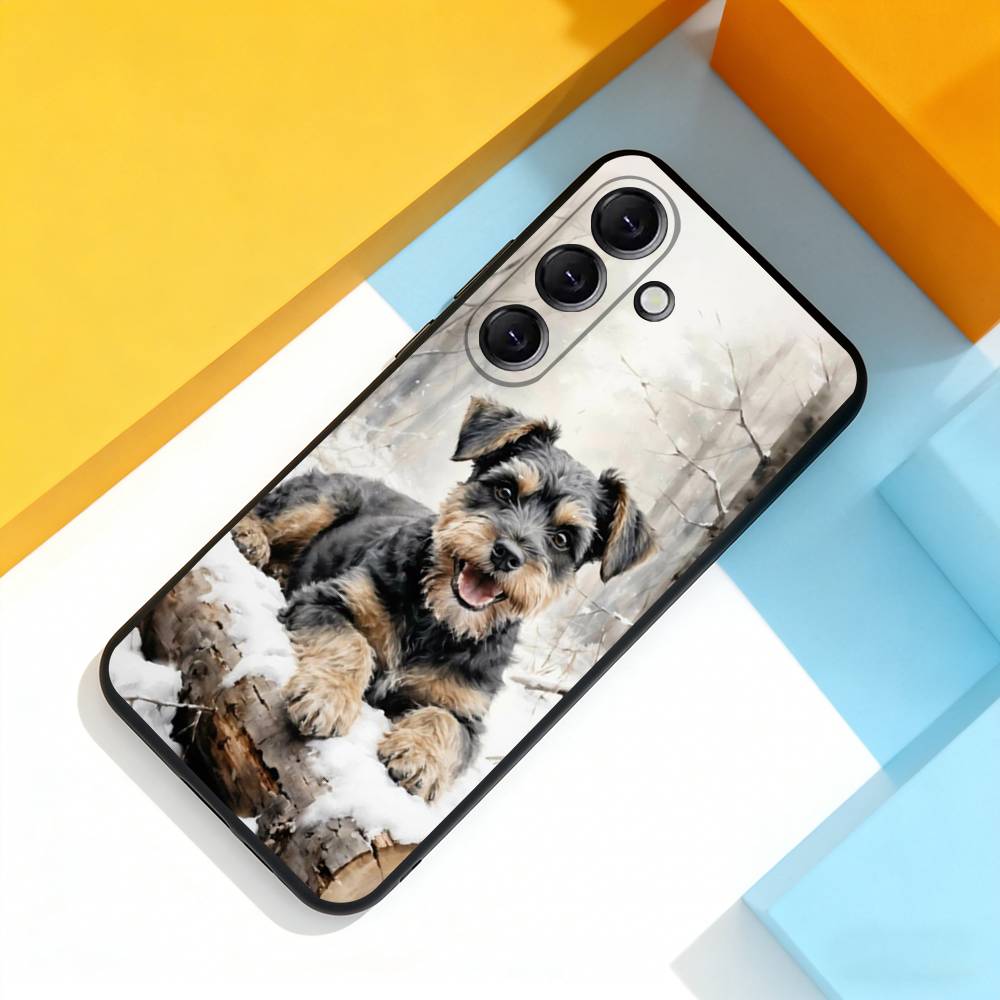 Cartoon S-Schnauzer Dog Phone Case For Samsung Galaxy A 22,71,53,52,51,72,73,5G,Note,J7,8,9 Soft Black Cover