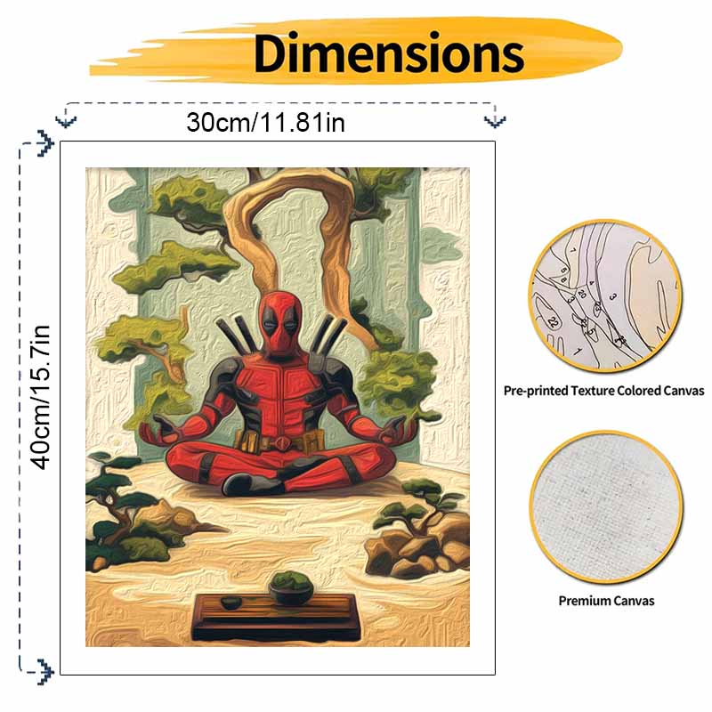 Disney Oil Painting Kit Canvas Zen Deadpool DIY Home Decor Gift